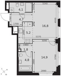 2-BD Apartment Sale, 52.3平方米 at Sydney City, Shenogina Street, 2, Moscow, Russia #2 2-BD Apartment Sale, 52.3平方米 at Sydney City, Shenogina Street, 2, Moscow, Russia #2