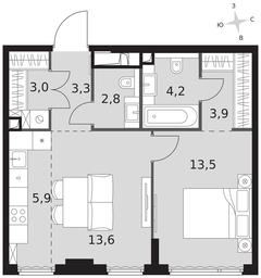 2-BD Apartment Sale, 50.2平方米 at Sydney City, Shenogina Street, 2, Moscow, Russia #3 2-BD Apartment Sale, 50.2平方米 at Sydney City, Shenogina Street, 2, Moscow, Russia #3