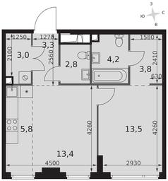 2-BD Apartment Sale, 49.8 sq. m. at Sydney City, Shenogina Street, 2, Moscow, Russia #2