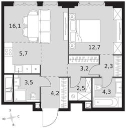 2-BD Apartment Sale, 54.5平方米 at Sydney City, Shenogina Street, 2, Moscow, Russia #3 2-BD Apartment Sale, 54.5平方米 at Sydney City, Shenogina Street, 2, Moscow, Russia #3