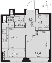 1-BD Apartment Sale, 39.1平方米 at Sydney City, Shenogina Street, 2, Moscow, Russia #2