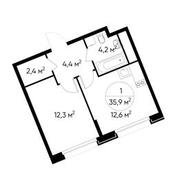 Apartment Sale, 35.9 sq. m. at Peredelkino Blizhnee, Korneya Chukovskogo Street, 1, Vnukovskoye Settlement, Moscow, Russia #4
