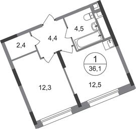 Apartment Sale, 36.1平方米 at Peredelkino Blizhnee, Korneya Chukovskogo Street, 1, Vnukovskoye Settlement, Moscow, Russia #2 Apartment Sale, 36.1平方米 at Peredelkino Blizhnee, Korneya Chukovskogo Street, 1, Vnukovskoye Settlement, Moscow, Russia #2