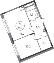 Apartment Sale, 44.7 sq. m. at Peredelkino Blizhnee, Korneya Chukovskogo Street, 1, Vnukovskoye Settlement, Moscow, Russia #2