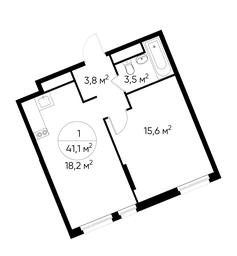 Apartment Sale, 41.1 sq. m. at Peredelkino Blizhnee, Korneya Chukovskogo Street, 1, Vnukovskoye Settlement, Moscow, Russia #3 Apartment Sale, 41.1 sq. m. at Peredelkino Blizhnee, Korneya Chukovskogo Street, 1, Vnukovskoye Settlement, Moscow, Russia #3