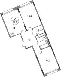 2-BD Apartment Sale, 57.3 sq. m. at Peredelkino Blizhnee, Korneya Chukovskogo Street, 1, Vnukovskoye Settlement, Moscow, Russia #2 2-BD Apartment Sale, 57.3 sq. m. at Peredelkino Blizhnee, Korneya Chukovskogo Street, 1, Vnukovskoye Settlement, Moscow, Russia #2