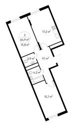 2-BD Apartment Sale, 64.9平方米 at Peredelkino Blizhnee, Korneya Chukovskogo Street, 1, Vnukovskoye Settlement, Moscow, Russia #3 2-BD Apartment Sale, 64.9平方米 at Peredelkino Blizhnee, Korneya Chukovskogo Street, 1, Vnukovskoye Settlement, Moscow, Russia #3