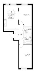 2-BD Apartment Sale, 66.5平方米 at Peredelkino Blizhnee, Korneya Chukovskogo Street, 1, Vnukovskoye Settlement, Moscow, Russia #3 2-BD Apartment Sale, 66.5平方米 at Peredelkino Blizhnee, Korneya Chukovskogo Street, 1, Vnukovskoye Settlement, Moscow, Russia #3