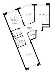 3-BD Apartment Sale, 78 sq. m. at Peredelkino Blizhnee, Korneya Chukovskogo Street, 1, Vnukovskoye Settlement, Moscow, Russia #4