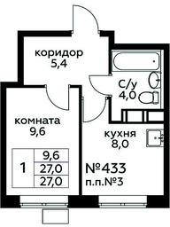 Продажа квартиры, 27 м² в ЖК «Цветочные Поляны», квартал № 23, поселение Филимонковское, Москва, Россия #2 Продажа квартиры, 27 м² в ЖК «Цветочные Поляны», квартал № 23, поселение Филимонковское, Москва, Россия #2