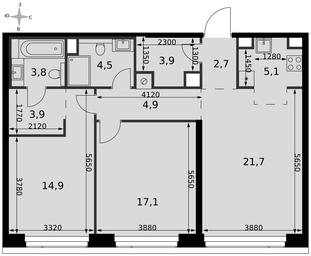 3-BD Apartment Sale, 82.5 sq. m. at Amber City, 3rd Khoroshyovsky Drive, 3А, Moscow, Russia #4