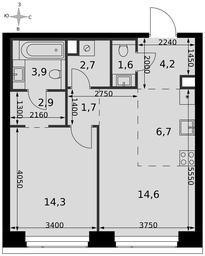2-BD Apartment Sale, 52.6 sq. m. at Amber City, 3rd Khoroshyovsky Drive, 3А, Moscow, Russia #4