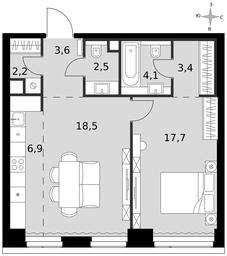2-BD Apartment Sale, 58.9 sq. m. at Amber City, 3rd Khoroshyovsky Drive, 3А, Moscow, Russia #3