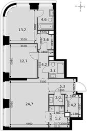 3-BD Apartment Sale, 82.9平方米 at Amber City, 3rd Khoroshyovsky Drive, 3А, Moscow, Russia #4
