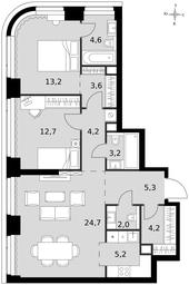 3-BD Apartment Sale, 82.9平方米 at Amber City, 3rd Khoroshyovsky Drive, 3А, Moscow, Russia #3 3-BD Apartment Sale, 82.9平方米 at Amber City, 3rd Khoroshyovsky Drive, 3А, Moscow, Russia #3