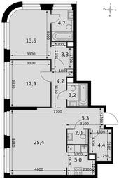 3-BD Apartment Sale, 84.4平方米 at Amber City, 3rd Khoroshyovsky Drive, 3А, Moscow, Russia #4