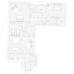 3-BD Apartment Sale, 188平方米 at Duo House, Sofiyskaya Embankment, 34с3, Moscow, Russia #4