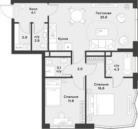 1-BD Apartment Sale, 73 sq. m. at Alia, Lyotnaya Street, 95Бк2, Moscow, Russia #3
