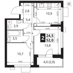 2-BD Apartment Sale, 52 sq. m. at 1 Izmajlovskij, Montazhnaya Street, 8с13, Moscow, Russia #2