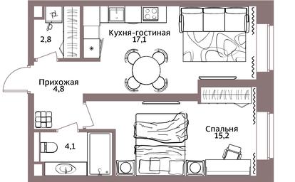 1-BD Apartment Sale, 44 sq. m. at Legacy, Michurinsky Avenue, 30А, Moscow, Russia #3 1-BD Apartment Sale, 44 sq. m. at Legacy, Michurinsky Avenue, 30А, Moscow, Russia #3