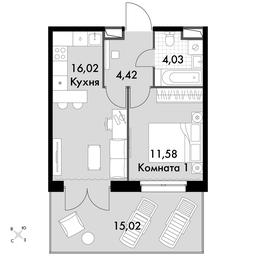 1-BD Apartment Sale, 51.07 sq. m. at Dvizhenie. Govorovo, Центральная улица, 47, деревня Говорово, поселение Московский, Москва, Россия #3