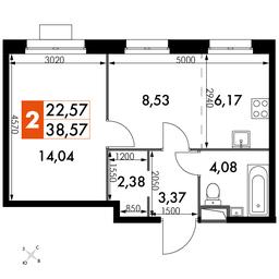 2-BD Apartment Sale, 38.57 sq. m. at Dvizhenie. Govorovo, Центральная улица, 47, деревня Говорово, поселение Московский, Москва, Россия #2 2-BD Apartment Sale, 38.57 sq. m. at Dvizhenie. Govorovo, Центральная улица, 47, деревня Говорово, поселение Московский, Москва, Россия #2