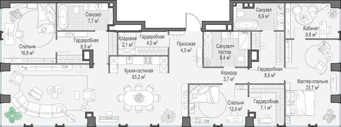 5-BD Apartment Sale, 189.1 sq. m. at Life Time, Sergeya Makeyeva Street, вл11/9с1-10, Moscow, Russia #4
