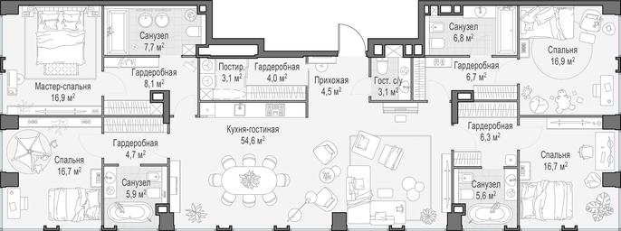5-BD Apartment Sale, 189.1 sq. m. at Life Time, Sergeya Makeyeva Street, вл11/9с1-10, Moscow, Russia #3 5-BD Apartment Sale, 189.1 sq. m. at Life Time, Sergeya Makeyeva Street, вл11/9с1-10, Moscow, Russia #3