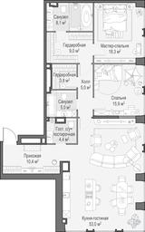 2-BD Apartment Sale, 132.9 sq. m. at Life Time, Sergeya Makeyeva Street, вл11/9с1-10, Moscow, Russia #4