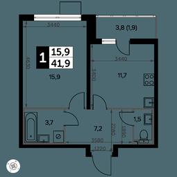 1-BD Apartment Sale, 42.9 sq. m. at Yzhnaya Bitsa, Yuzhnaya Bitsa Residential Complex, posyolok Bittsa, Leninskiy City District, Moscow Region, Russia #2 1-BD Apartment Sale, 42.9 sq. m. at Yzhnaya Bitsa, Yuzhnaya Bitsa Residential Complex, posyolok Bittsa, Leninskiy City District, Moscow Region, Russia #2