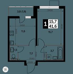 1-BD Apartment Sale, 42.5平方米 at Yzhnaya Bitsa, Yuzhnaya Bitsa Residential Complex, posyolok Bittsa, Leninskiy City District, Moscow Region, Russia #2 1-BD Apartment Sale, 42.5平方米 at Yzhnaya Bitsa, Yuzhnaya Bitsa Residential Complex, posyolok Bittsa, Leninskiy City District, Moscow Region, Russia #2