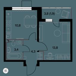 1-BD Apartment Sale, 34.7 sq. m. at Yzhnaya Bitsa, Yuzhnaya Bitsa Residential Complex, posyolok Bittsa, Leninskiy City District, Moscow Region, Russia #3