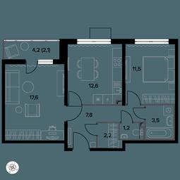 2-BD Apartment Sale, 59.2 sq. m. at Yzhnaya Bitsa, Yuzhnaya Bitsa Residential Complex, posyolok Bittsa, Leninskiy City District, Moscow Region, Russia #3 2-BD Apartment Sale, 59.2 sq. m. at Yzhnaya Bitsa, Yuzhnaya Bitsa Residential Complex, posyolok Bittsa, Leninskiy City District, Moscow Region, Russia #3