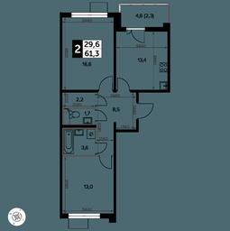2-BD Apartment Sale, 62.1 sq. m. at Yzhnaya Bitsa, Yuzhnaya Bitsa Residential Complex, posyolok Bittsa, Leninskiy City District, Moscow Region, Russia #4
