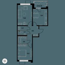 2-BD Apartment Sale, 62.1 sq. m. at Yzhnaya Bitsa, Yuzhnaya Bitsa Residential Complex, posyolok Bittsa, Leninskiy City District, Moscow Region, Russia #3 2-BD Apartment Sale, 62.1 sq. m. at Yzhnaya Bitsa, Yuzhnaya Bitsa Residential Complex, posyolok Bittsa, Leninskiy City District, Moscow Region, Russia #3