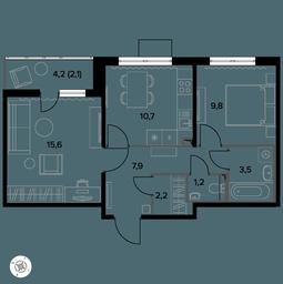 2-BD Apartment Sale, 53.6平方米 at Yzhnaya Bitsa, Yuzhnaya Bitsa Residential Complex, posyolok Bittsa, Leninskiy City District, Moscow Region, Russia #3 2-BD Apartment Sale, 53.6平方米 at Yzhnaya Bitsa, Yuzhnaya Bitsa Residential Complex, posyolok Bittsa, Leninskiy City District, Moscow Region, Russia #3