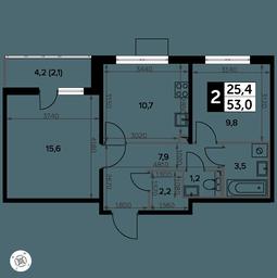 2-BD Apartment Sale, 53.6平方米 at Yzhnaya Bitsa, Yuzhnaya Bitsa Residential Complex, posyolok Bittsa, Leninskiy City District, Moscow Region, Russia #2 2-BD Apartment Sale, 53.6平方米 at Yzhnaya Bitsa, Yuzhnaya Bitsa Residential Complex, posyolok Bittsa, Leninskiy City District, Moscow Region, Russia #2