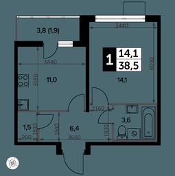 1-BD Apartment Sale, 38.8 sq. m. at Yzhnaya Bitsa, Yuzhnaya Bitsa Residential Complex, posyolok Bittsa, Leninskiy City District, Moscow Region, Russia #2 1-BD Apartment Sale, 38.8 sq. m. at Yzhnaya Bitsa, Yuzhnaya Bitsa Residential Complex, posyolok Bittsa, Leninskiy City District, Moscow Region, Russia #2