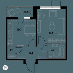 1-BD Apartment Sale, 38.8 sq. m. at Yzhnaya Bitsa, Yuzhnaya Bitsa Residential Complex, posyolok Bittsa, Leninskiy City District, Moscow Region, Russia #3 1-BD Apartment Sale, 38.8 sq. m. at Yzhnaya Bitsa, Yuzhnaya Bitsa Residential Complex, posyolok Bittsa, Leninskiy City District, Moscow Region, Russia #3
