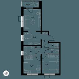 3-BD Apartment Sale, 62.7平方米 at Yzhnaya Bitsa, Yuzhnaya Bitsa Residential Complex, posyolok Bittsa, Leninskiy City District, Moscow Region, Russia #3 3-BD Apartment Sale, 62.7平方米 at Yzhnaya Bitsa, Yuzhnaya Bitsa Residential Complex, posyolok Bittsa, Leninskiy City District, Moscow Region, Russia #3