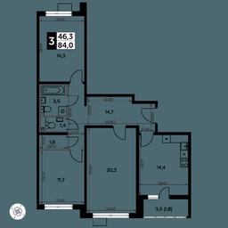 3-BD Apartment Sale, 84.9 sq. m. at Yzhnaya Bitsa, Yuzhnaya Bitsa Residential Complex, posyolok Bittsa, Leninskiy City District, Moscow Region, Russia #2 3-BD Apartment Sale, 84.9 sq. m. at Yzhnaya Bitsa, Yuzhnaya Bitsa Residential Complex, posyolok Bittsa, Leninskiy City District, Moscow Region, Russia #2