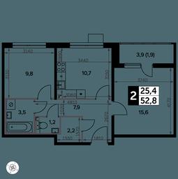2-BD Apartment Sale, 53.8 sq. m. at Yzhnaya Bitsa, Yuzhnaya Bitsa Residential Complex, posyolok Bittsa, Leninskiy City District, Moscow Region, Russia #2 2-BD Apartment Sale, 53.8 sq. m. at Yzhnaya Bitsa, Yuzhnaya Bitsa Residential Complex, posyolok Bittsa, Leninskiy City District, Moscow Region, Russia #2