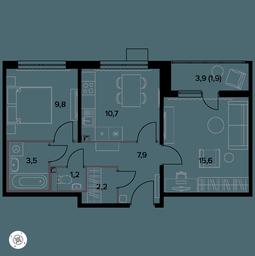 2-BD Apartment Sale, 53.8 sq. m. at Yzhnaya Bitsa, Yuzhnaya Bitsa Residential Complex, posyolok Bittsa, Leninskiy City District, Moscow Region, Russia #3 2-BD Apartment Sale, 53.8 sq. m. at Yzhnaya Bitsa, Yuzhnaya Bitsa Residential Complex, posyolok Bittsa, Leninskiy City District, Moscow Region, Russia #3