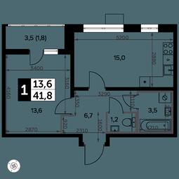 1-BD Apartment Sale, 43 sq. m. at Yzhnaya Bitsa, Yuzhnaya Bitsa Residential Complex, posyolok Bittsa, Leninskiy City District, Moscow Region, Russia #2