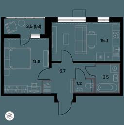 1-BD Apartment Sale, 43 sq. m. at Yzhnaya Bitsa, Yuzhnaya Bitsa Residential Complex, posyolok Bittsa, Leninskiy City District, Moscow Region, Russia #3