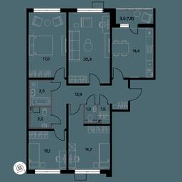 4-BD Apartment Sale, 102.5 sq. m. at Yzhnaya Bitsa, Yuzhnaya Bitsa Residential Complex, posyolok Bittsa, Leninskiy City District, Moscow Region, Russia #3 4-BD Apartment Sale, 102.5 sq. m. at Yzhnaya Bitsa, Yuzhnaya Bitsa Residential Complex, posyolok Bittsa, Leninskiy City District, Moscow Region, Russia #3