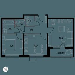 2-BD Apartment Sale, 53.8 sq. m. at Yzhnaya Bitsa, Yuzhnaya Bitsa Residential Complex, posyolok Bittsa, Leninskiy City District, Moscow Region, Russia #3 2-BD Apartment Sale, 53.8 sq. m. at Yzhnaya Bitsa, Yuzhnaya Bitsa Residential Complex, posyolok Bittsa, Leninskiy City District, Moscow Region, Russia #3