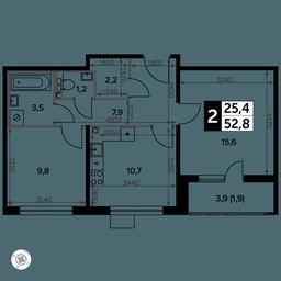 2-BD Apartment Sale, 53.8 sq. m. at Yzhnaya Bitsa, Yuzhnaya Bitsa Residential Complex, posyolok Bittsa, Leninskiy City District, Moscow Region, Russia #2 2-BD Apartment Sale, 53.8 sq. m. at Yzhnaya Bitsa, Yuzhnaya Bitsa Residential Complex, posyolok Bittsa, Leninskiy City District, Moscow Region, Russia #2