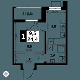 Apartment Sale, 25.2平方米 at Yzhnaya Bitsa, Yuzhnaya Bitsa Residential Complex, posyolok Bittsa, Leninskiy City District, Moscow Region, Russia #4