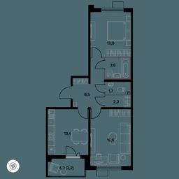 2-BD Apartment Sale, 62.1 sq. m. at Yzhnaya Bitsa, Yuzhnaya Bitsa Residential Complex, posyolok Bittsa, Leninskiy City District, Moscow Region, Russia #3 2-BD Apartment Sale, 62.1 sq. m. at Yzhnaya Bitsa, Yuzhnaya Bitsa Residential Complex, posyolok Bittsa, Leninskiy City District, Moscow Region, Russia #3